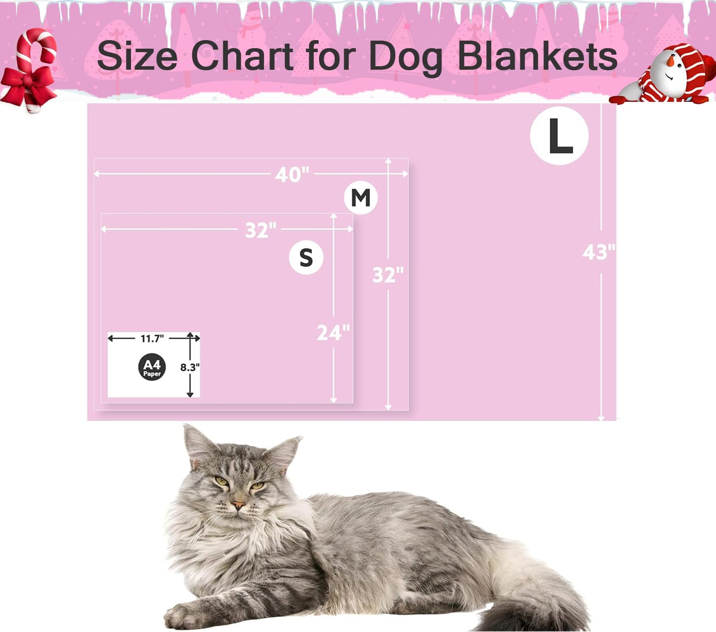 Stuffed® Premium Soft Dog Blanket Washable, 40"x32" Puppy Essentials Dog Product Cat Calming Blankets Throw for Medium Small Dogs, Pet Dog Gifts (Grey)