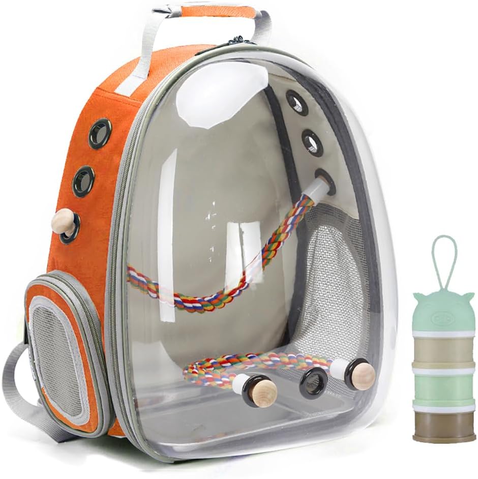 Bird Carrier Cage, Bird Travel Backpack with Stainless Steel Tray and Standing Perch