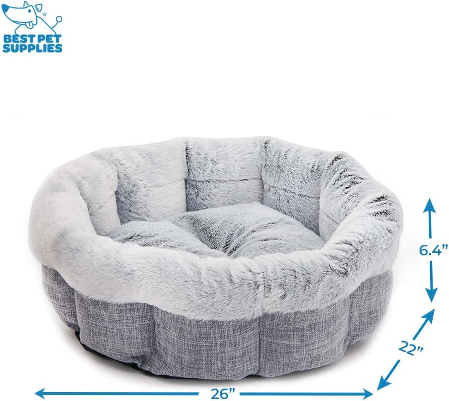 Best Pet Supplies - Cama suave para tienda de campaña para perros y gatos, pana beige, 19 x 19 x alto: 19 pulgadas 