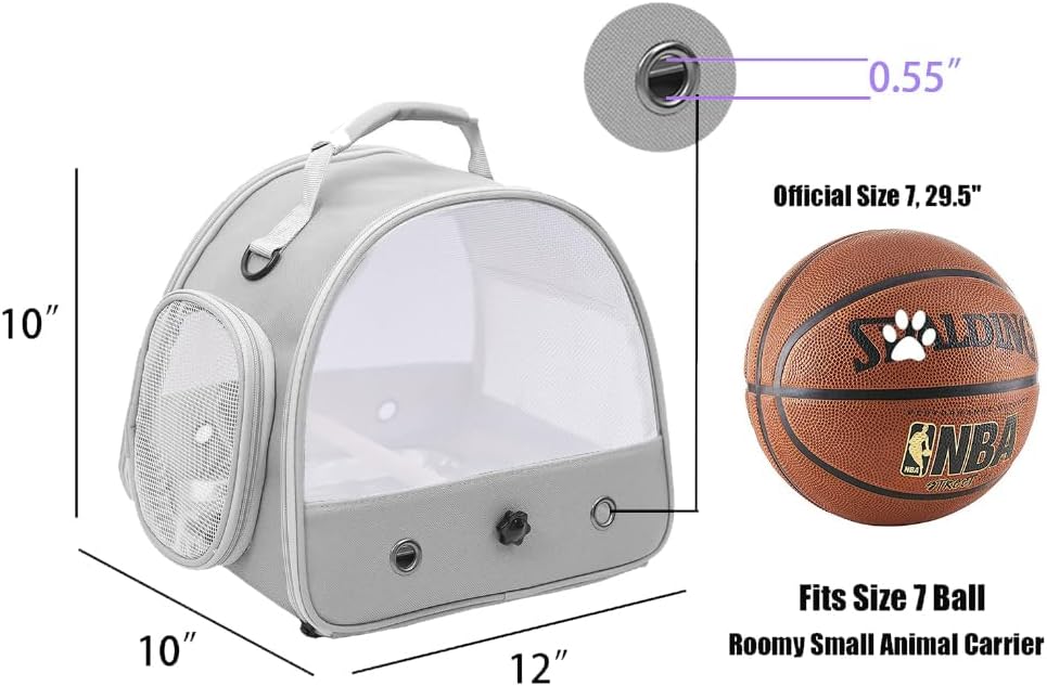 Transportkäfig für kleine Vögel, tragbare Transportbox für kleine Vögel, Papageien, Sittiche mit stehender Sitzstange und Edelstahltablett, zusammenklappbares seitliches Zugangsfenster 