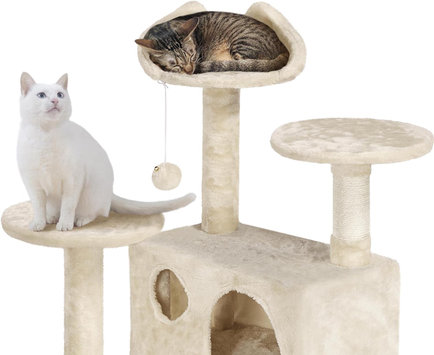 Yaheetech - Torre de árbol para gatos de 54 pulgadas, mueble de condominio, poste rascador para gatitos, casa de mascotas 