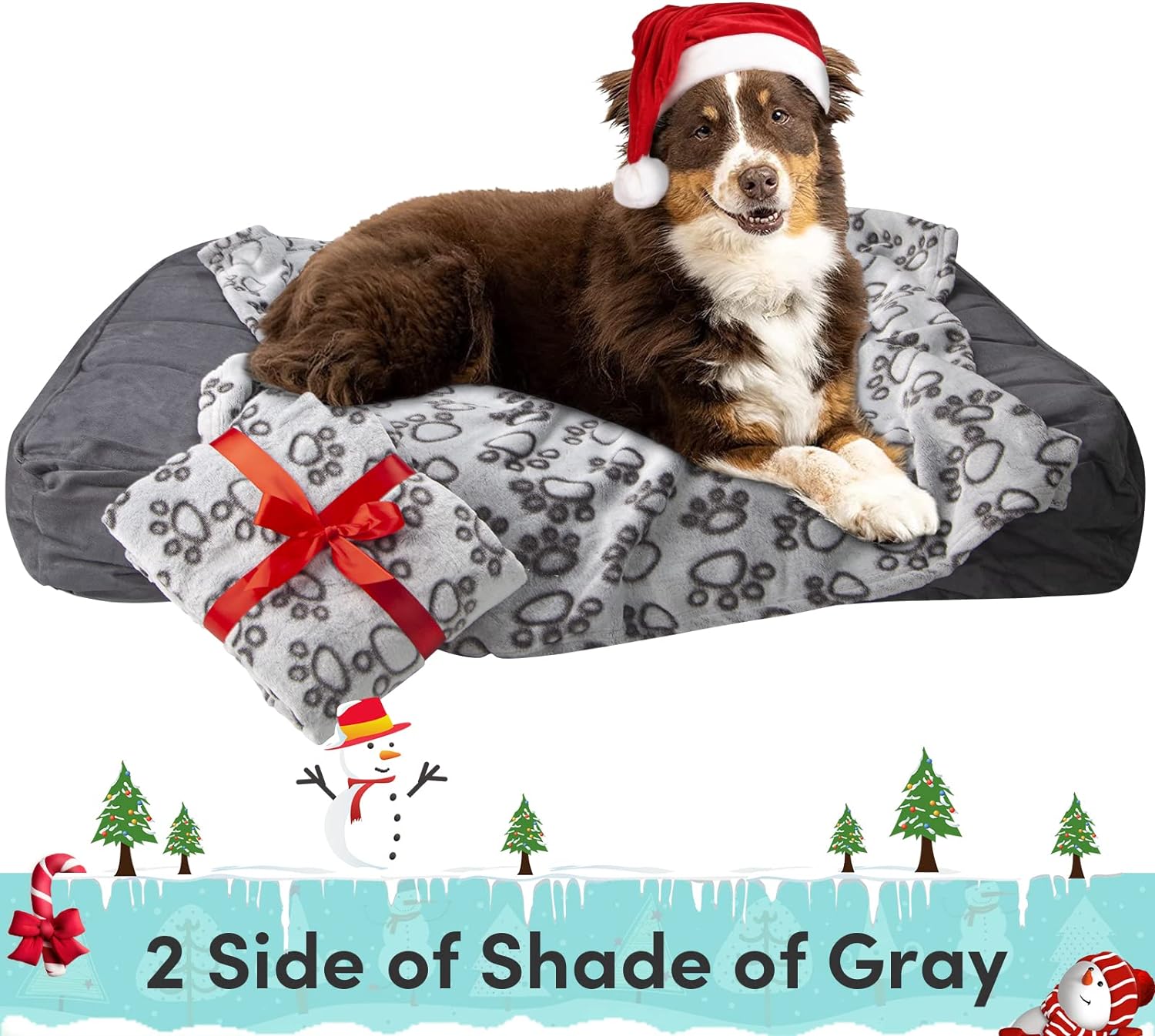 Stuffed® Premium Soft Dog Blanket Washable, 40"x32" Puppy Essentials Dog Product Cat Calming Blankets Throw for Medium Small Dogs, Pet Dog Gifts (Grey)