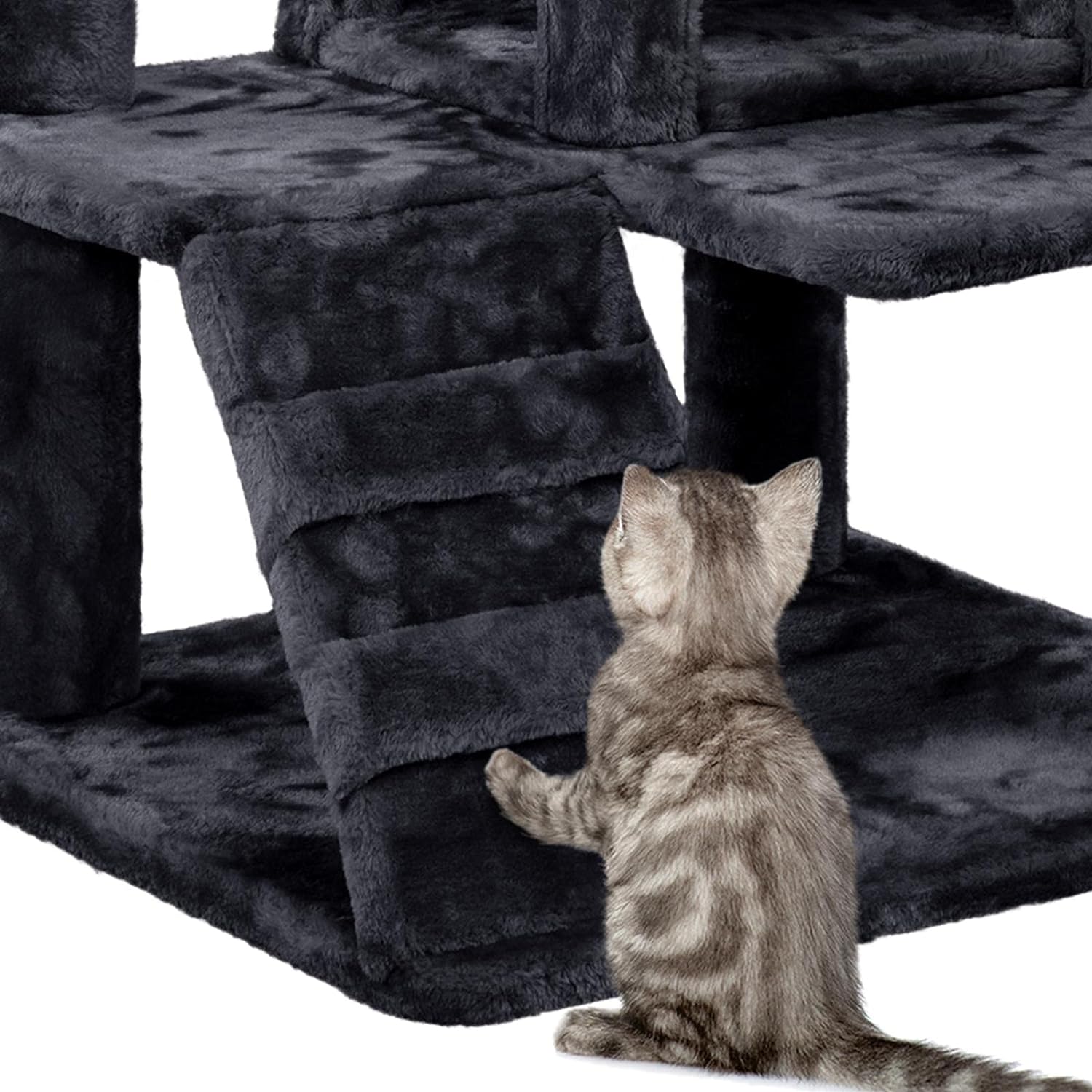 Yaheetech - Torre de árbol para gatos de 54 pulgadas, mueble de condominio, poste rascador para gatitos, casa de mascotas 