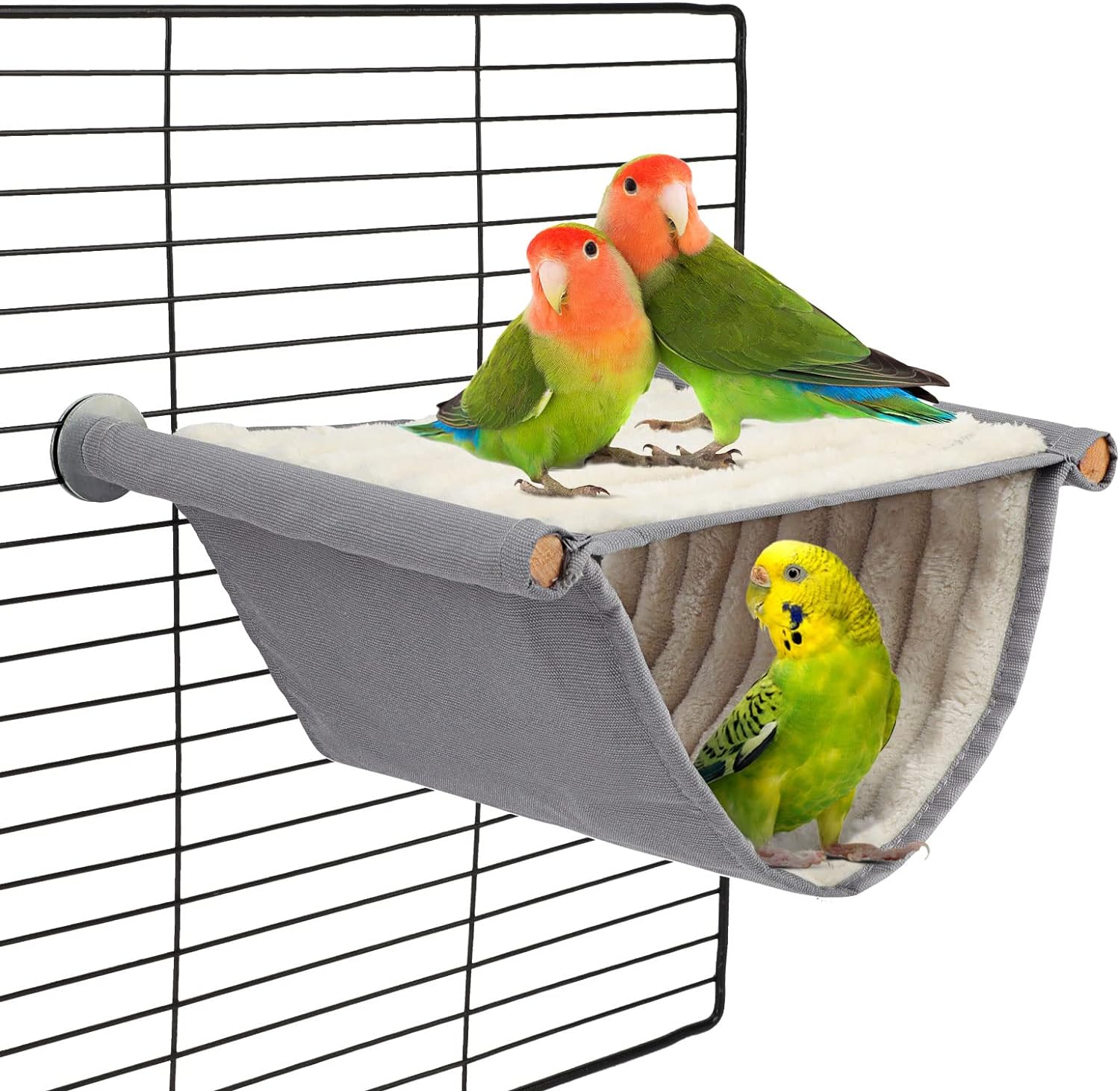 BWOGUE Winter Warm Bird Nest Bed Hanging Hammock Snuggle Hut Parrot House Tent Toy Bird Cage Perch for Parakeet Budgies Cockatiels Lovebird Cockatoo Finch Hamster Chinchilla Guinea Pig(Medium, Yellow)