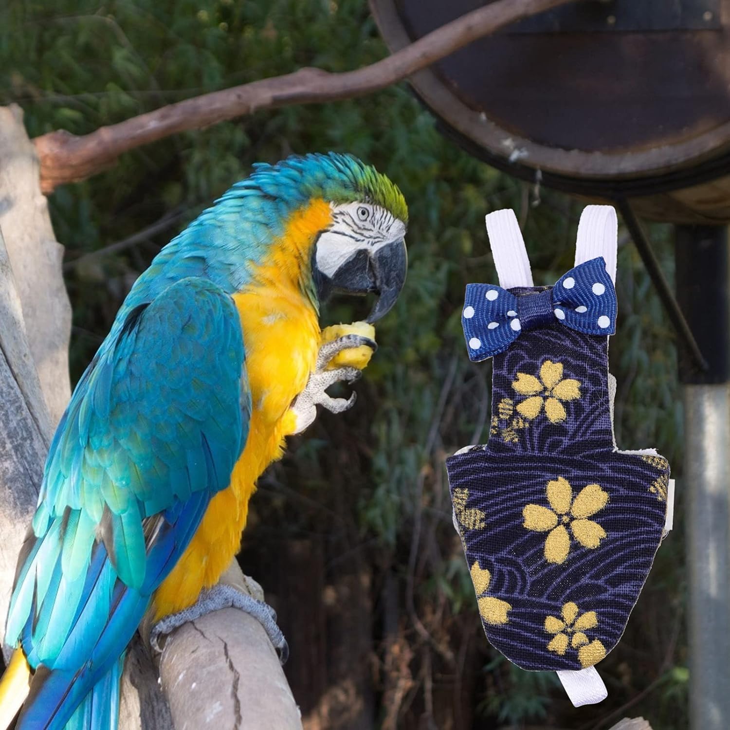 Bird Diaper - Bird Flight Suit Washable Reusable Parrots Nappy Clothes with Leash Hole Parrot Diaper Bird Clothes Bird Suit for Budgie Parakeet Cockatiel