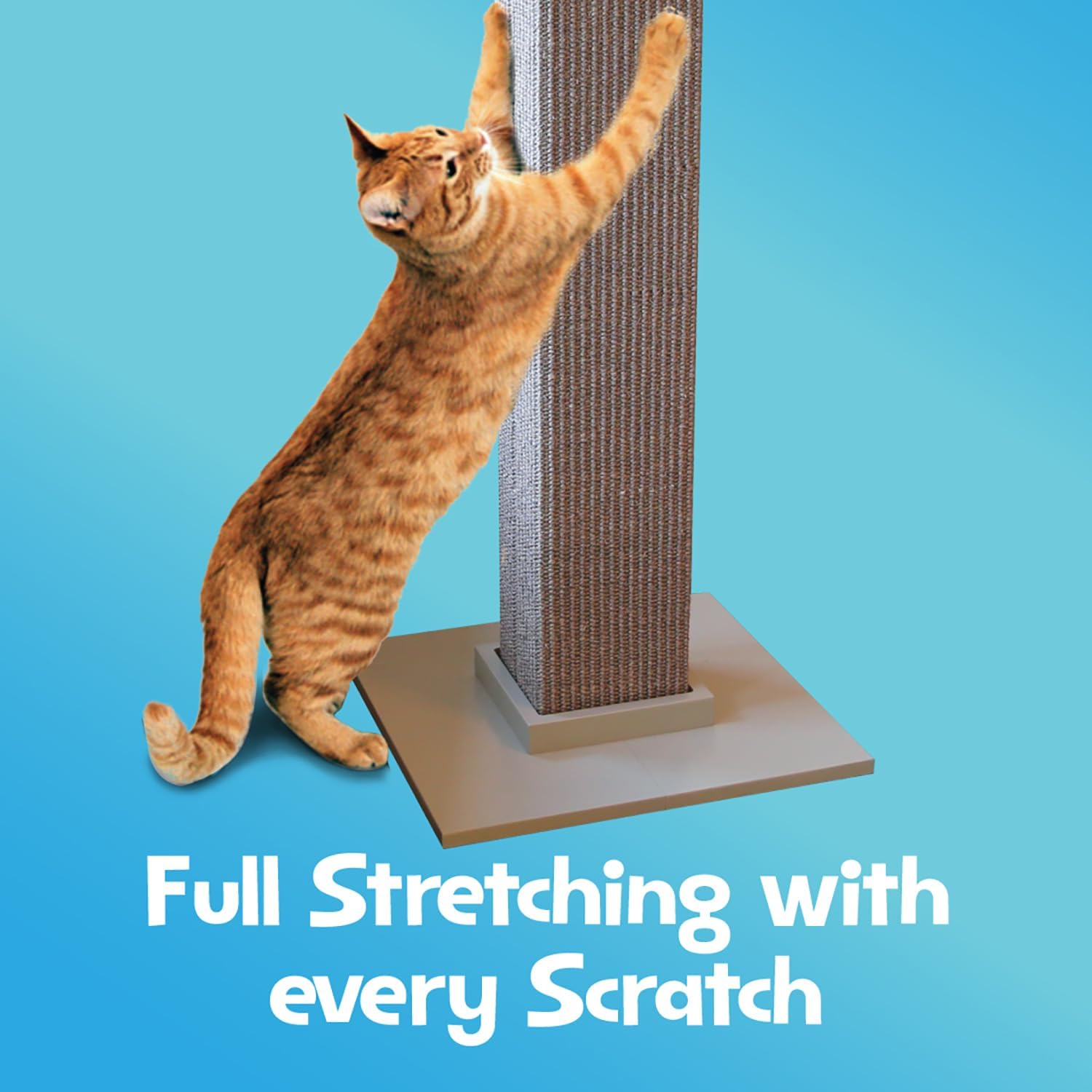 SmartCat Ultimate Scratching Post – Beige, Large 32 Inch Tower - Sisal Fiber, Simple Design - For All Cats