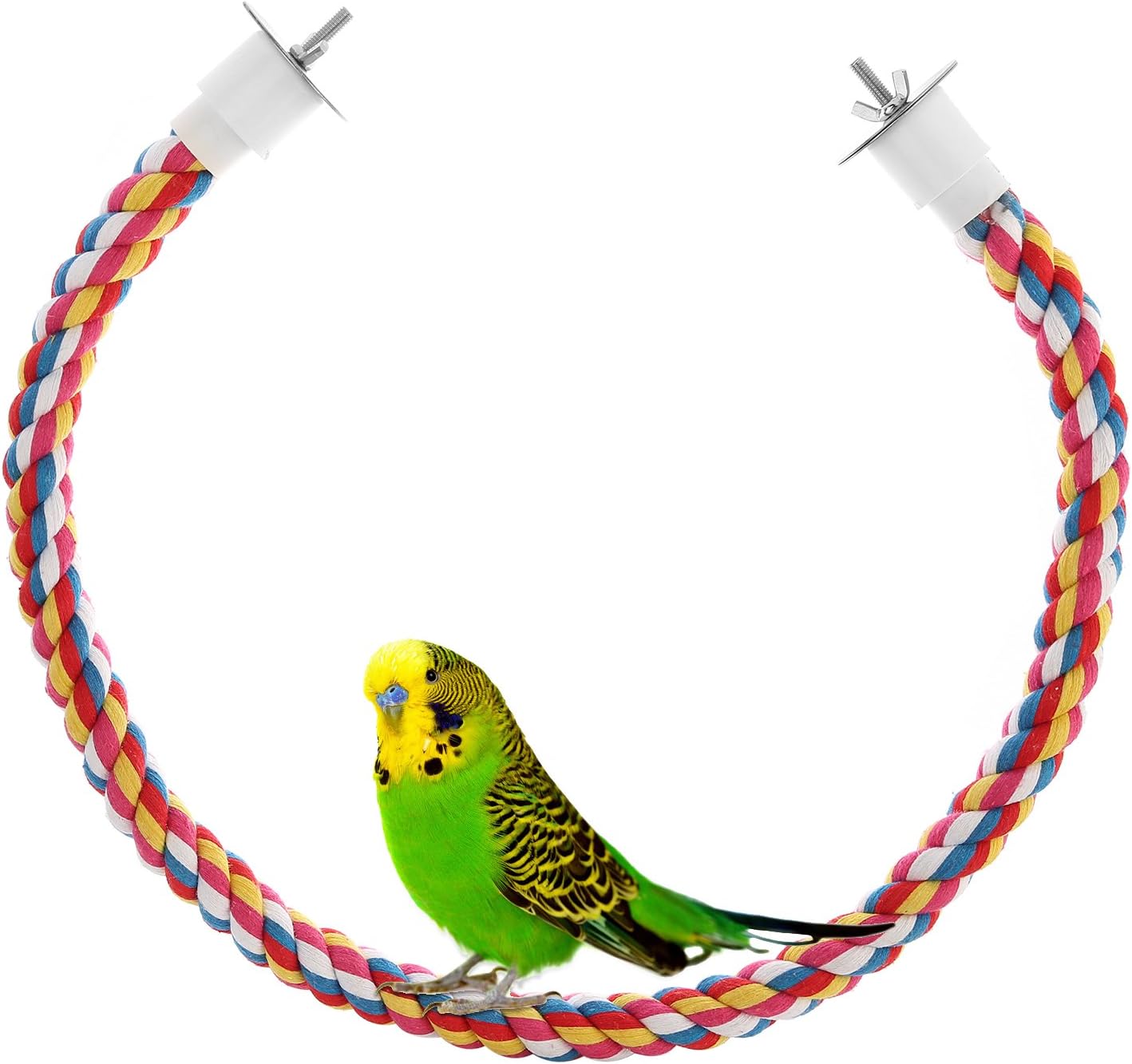 Jusney Vogelseil-Sitzstangen, Papageienspielzeug, 121,9 cm, Seil-Bungee-Vogelspielzeug (121,9 cm), [1 Packung] 