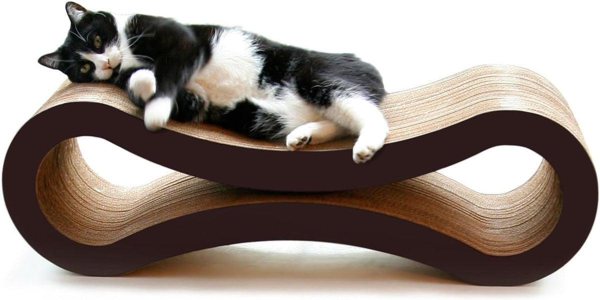 PetFusion Ultimate Cat Scratcher Lounge, Reversible Infinity Scratcher in Multiple Colors. Made from Recycled Corrugated Cardboard, Durable & Long Lasting. 1 Yr Warranty