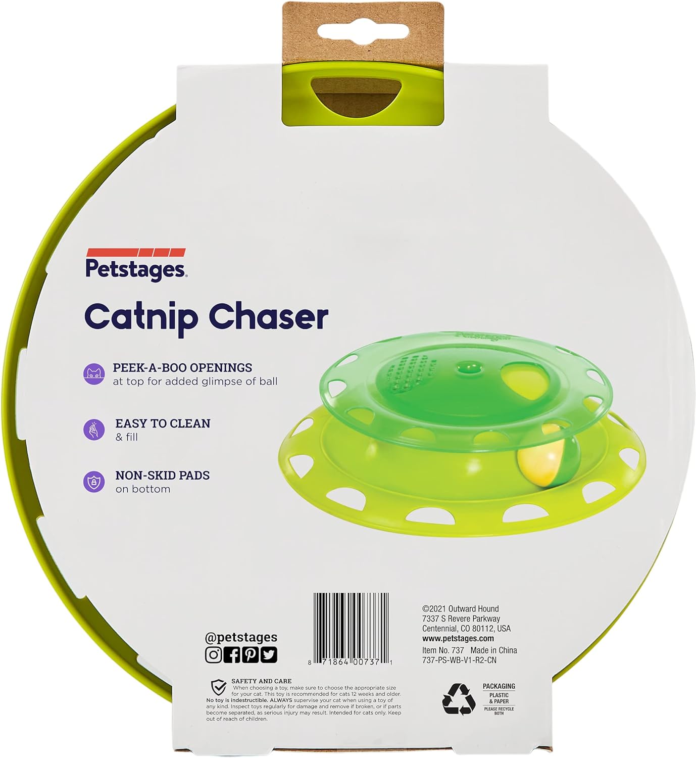 Catstages Chase Meowtain Juguete interactivo con pista para gatos de 4 niveles 