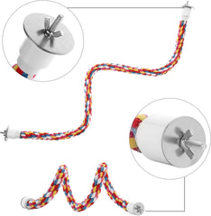 Jusney Vogelseil-Sitzstangen, Papageienspielzeug, 121,9 cm, Seil-Bungee-Vogelspielzeug (121,9 cm), [1 Packung] 