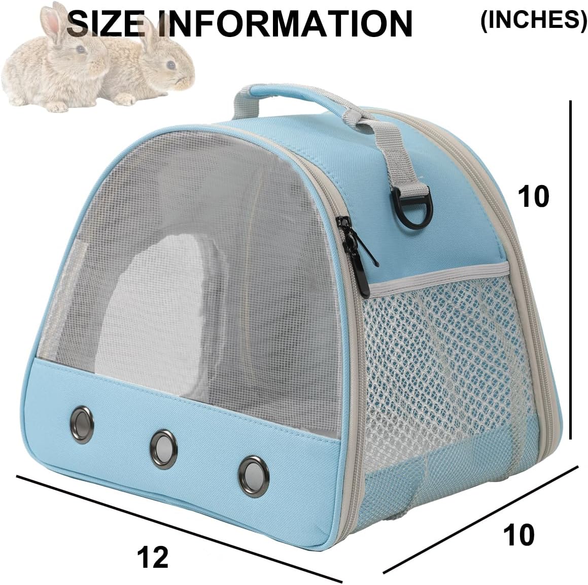 Ventilation Carrier for Bearded Dragon,Guinea Pig Carrier,Guinea Pig Carrier for 2,Reptile Travel Carrier for Lizards Sugar Glider Hedgehog Rat Parrot Birds,Airline Approved Black