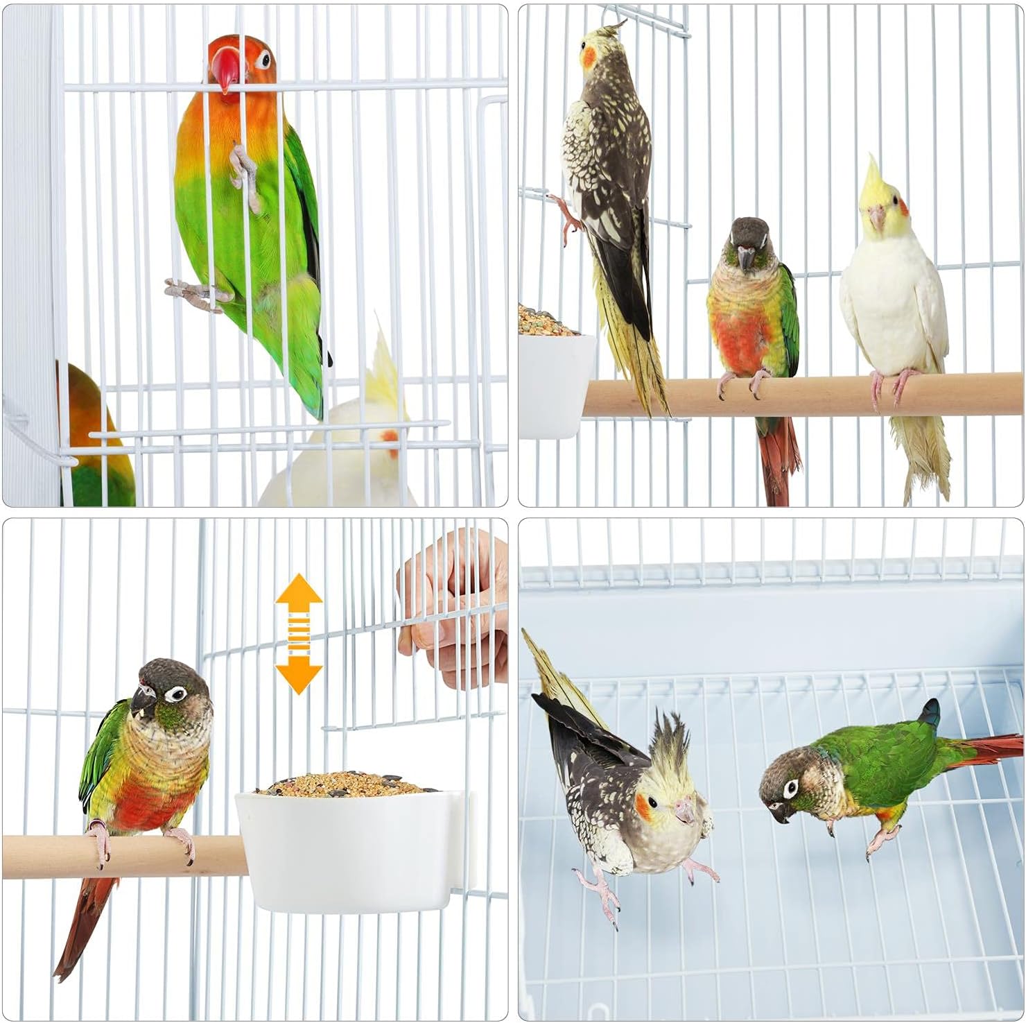 Yaheetech Open Top Rolling Parrot Bird Cage for Cockatiel Sun Parakeet Green Cheek Conure Mid-Sized Parrot Cage with Detachable Stand