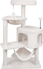 Newest Cat Tree with Cat Condo and Big Hammock，Grey