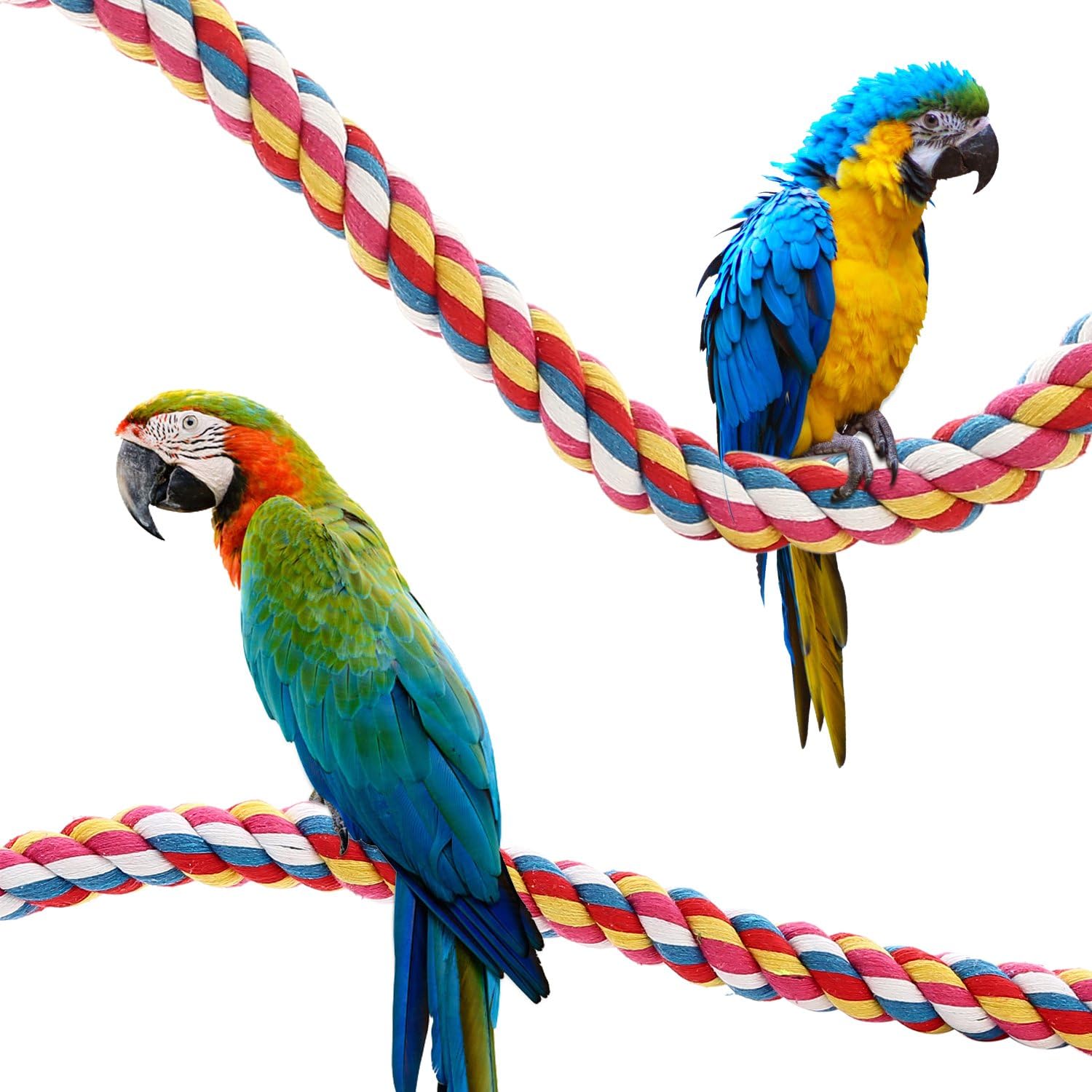 Jusney Bird Rope Perches,Parrot Toys 48 inches Rope Bungee Bird Toy (48 inches)[1 Pack]