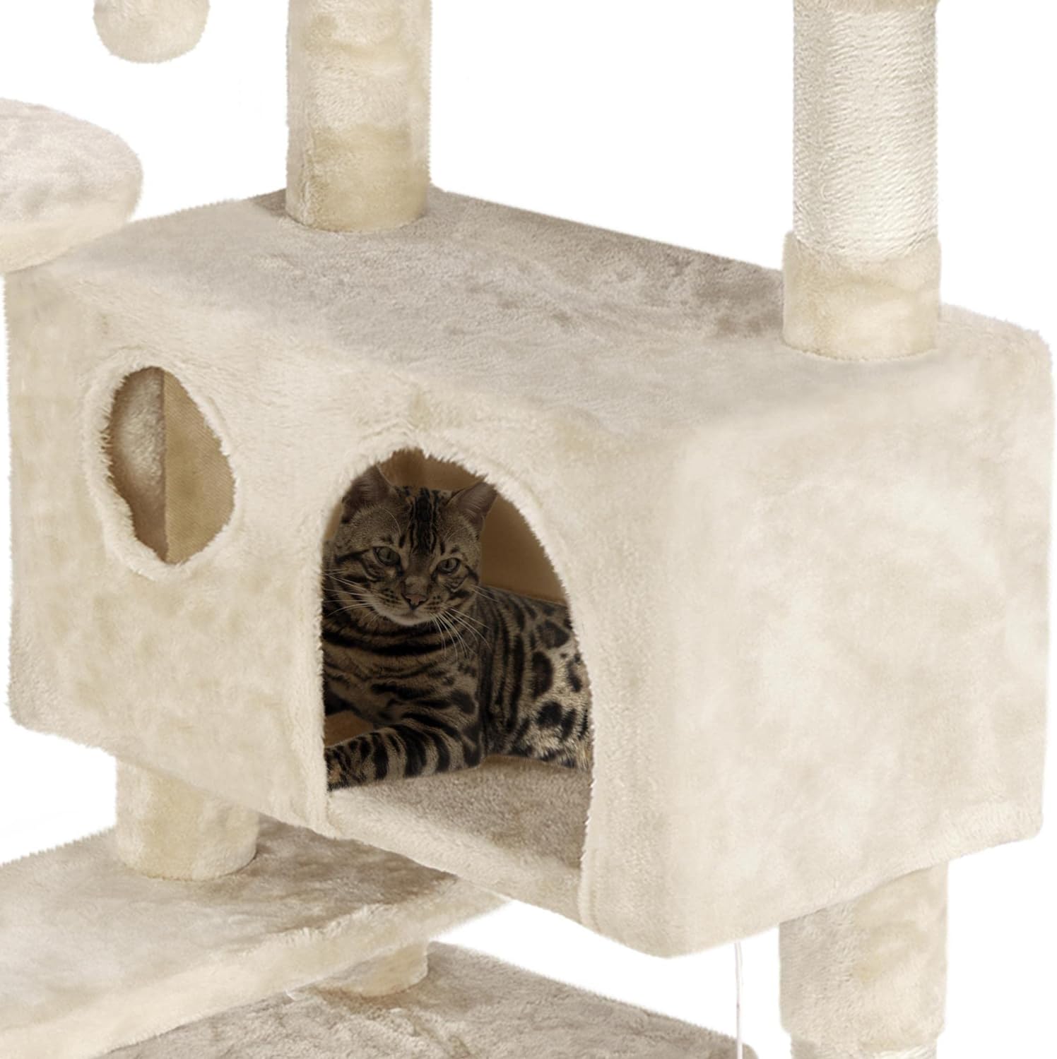 Yaheetech - Torre de árbol para gatos de 54 pulgadas, mueble de condominio, poste rascador para gatitos, casa de mascotas 