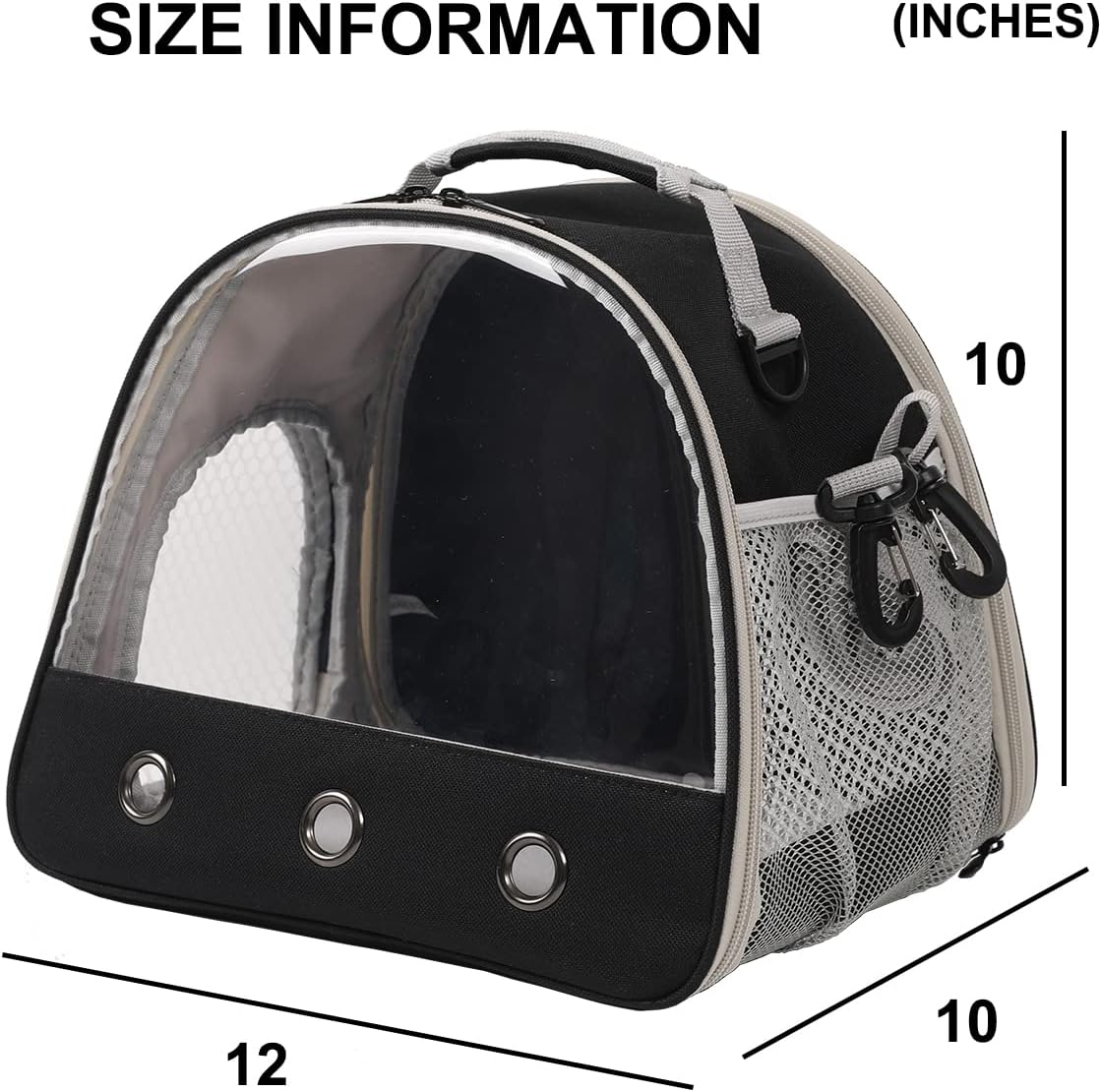 Ventilation Carrier for Bearded Dragon,Guinea Pig Carrier,Guinea Pig Carrier for 2,Reptile Travel Carrier for Lizards Sugar Glider Hedgehog Rat Parrot Birds,Airline Approved Black