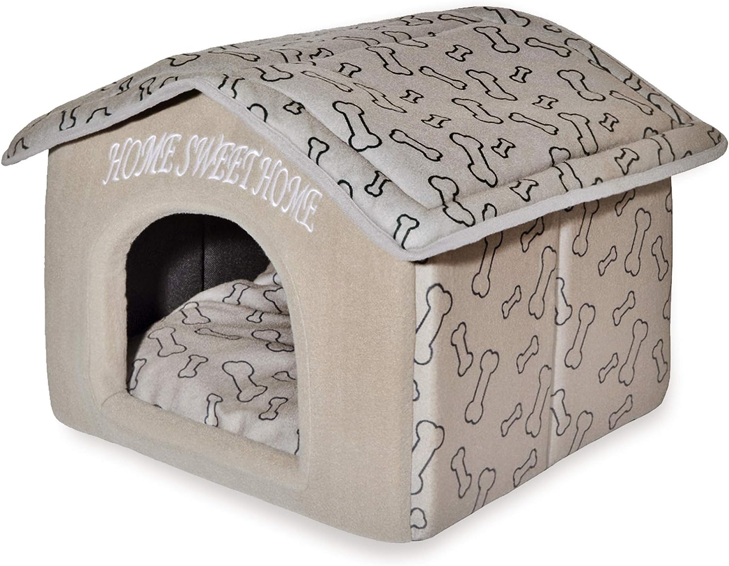 Best Pet Supplies - Cama suave para tienda de campaña para perros y gatos, pana beige, 19 x 19 x alto: 19 pulgadas 