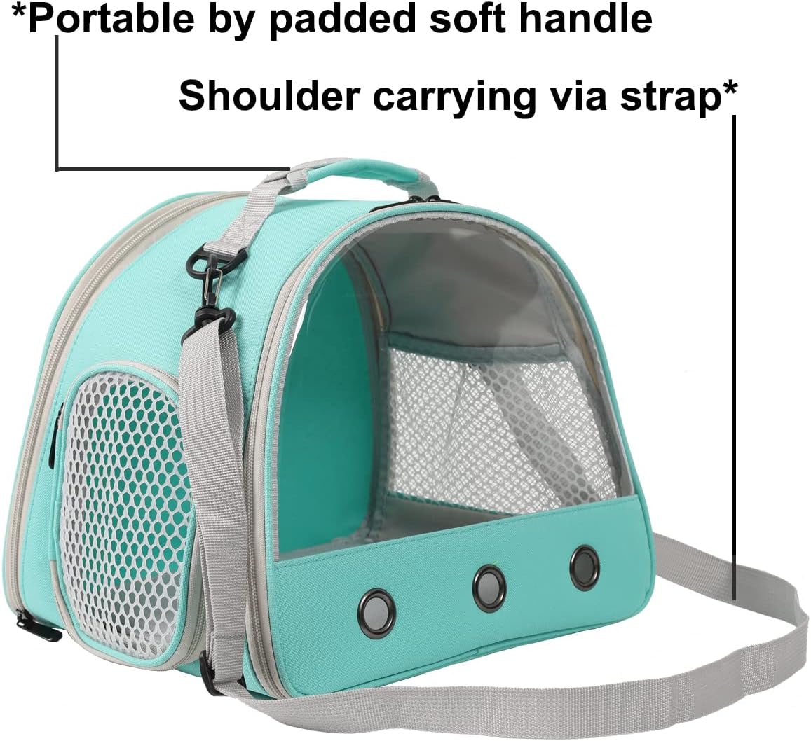 Ventilation Carrier for Bearded Dragon,Guinea Pig Carrier,Guinea Pig Carrier for 2,Reptile Travel Carrier for Lizards Sugar Glider Hedgehog Rat Parrot Birds,Airline Approved Black