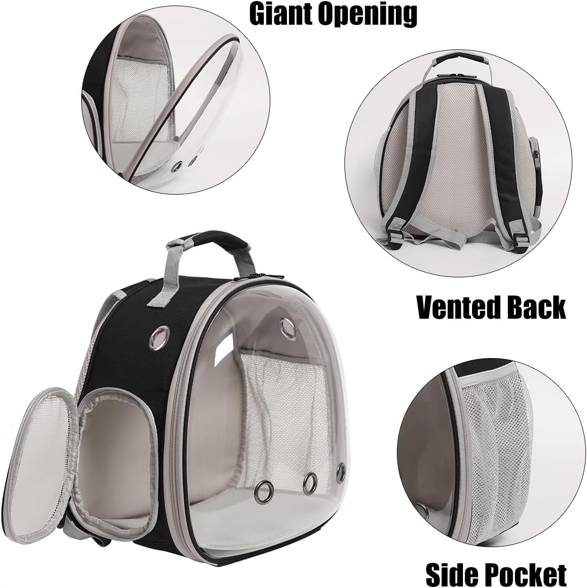 Bird Carrier Cage, Bird Travel Backpack with Stainless Steel Tray and Standing Perch