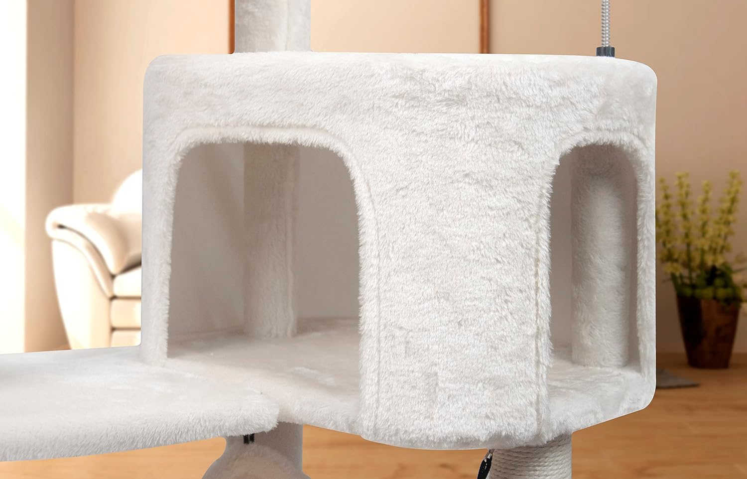 Newest Cat Tree with Cat Condo and Big Hammock，Grey