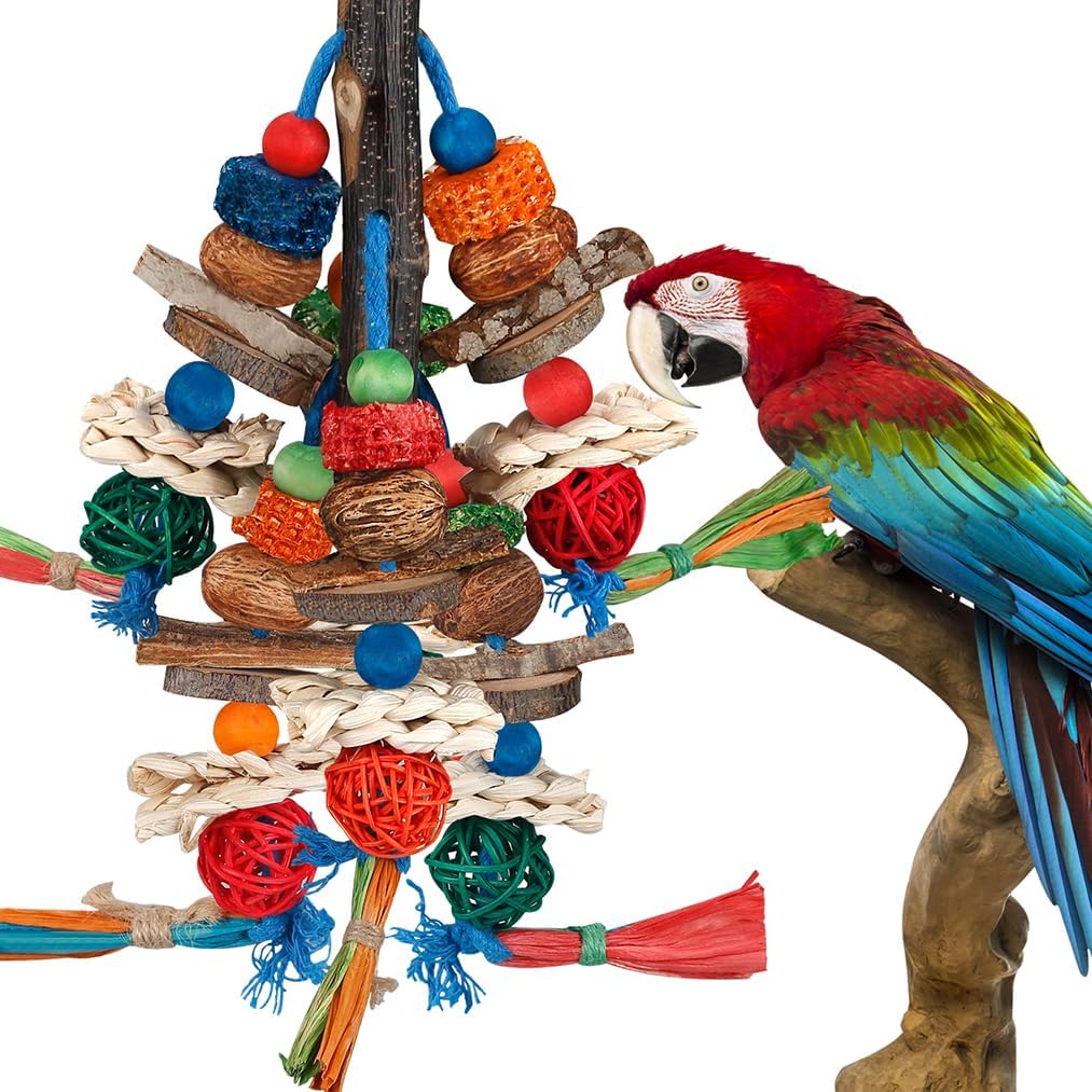 Bird Toys,Parrot Toys Exciting Chewing Fun for Parakeets,Cockatiels,Conures,Lovebirds,African Gray Cockatoos Amazon And Other Small Medium-Sized Parrot Natural Corn Cob Sturdy Nut Exercise The Beak