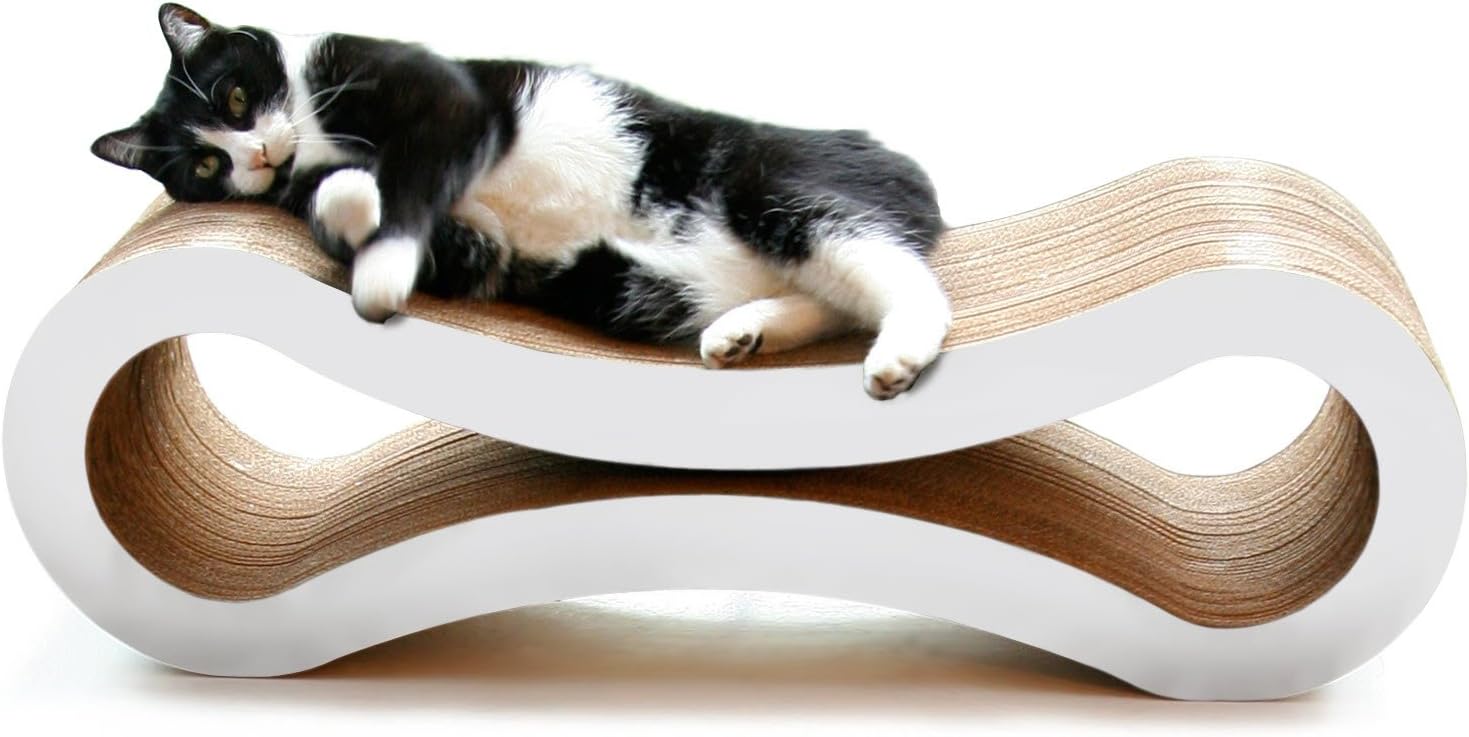 PetFusion Ultimate Cat Scratcher Lounge, Reversible Infinity Scratcher in Multiple Colors. Made from Recycled Corrugated Cardboard, Durable & Long Lasting. 1 Yr Warranty