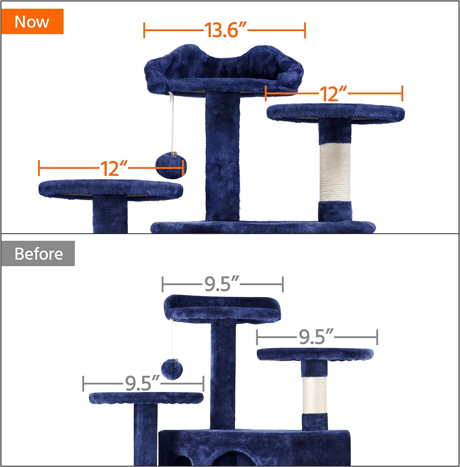 Yaheetech - Torre de árbol para gatos de 54 pulgadas, mueble de condominio, poste rascador para gatitos, casa de mascotas 