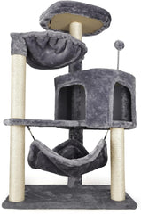 Newest Cat Tree with Cat Condo and Big Hammock，Grey