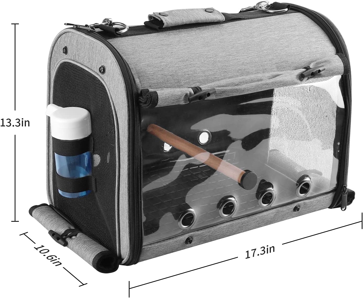 ABONERY Bird Travel Bag Portable Bird Parrot Carrier Transparent Breathable Travel Cage, Lightweight Bird Carrier with Food Bowl and Water Bottle