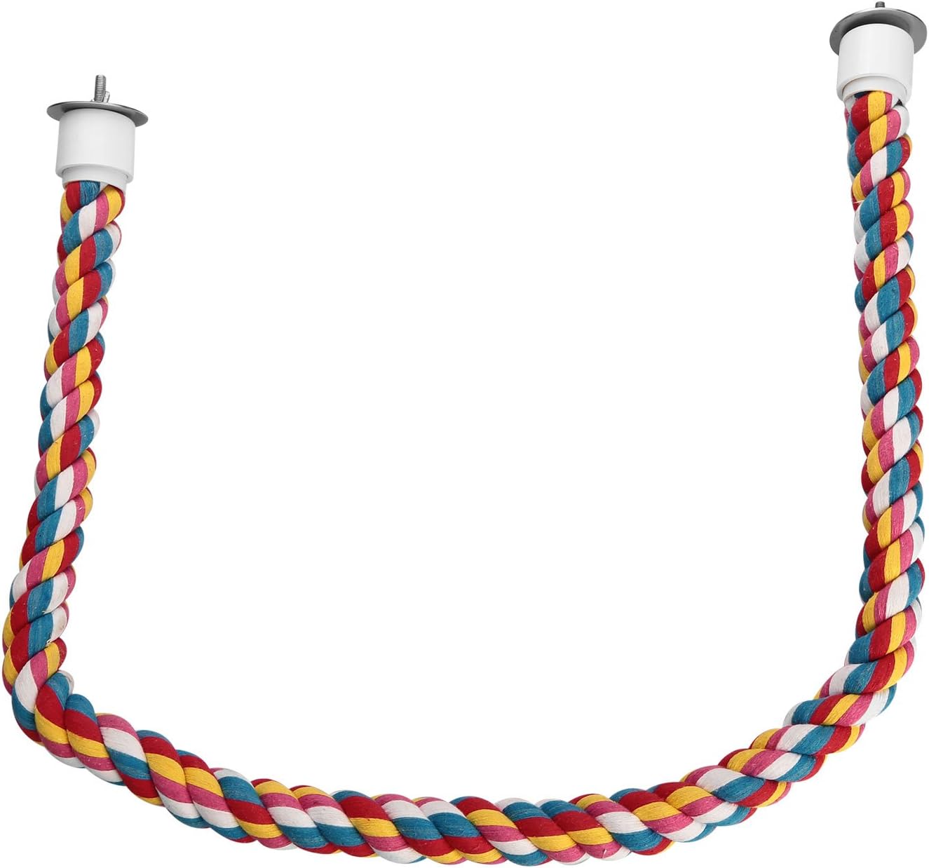 Jusney Vogelseil-Sitzstangen, Papageienspielzeug, 121,9 cm, Seil-Bungee-Vogelspielzeug (121,9 cm), [1 Packung] 