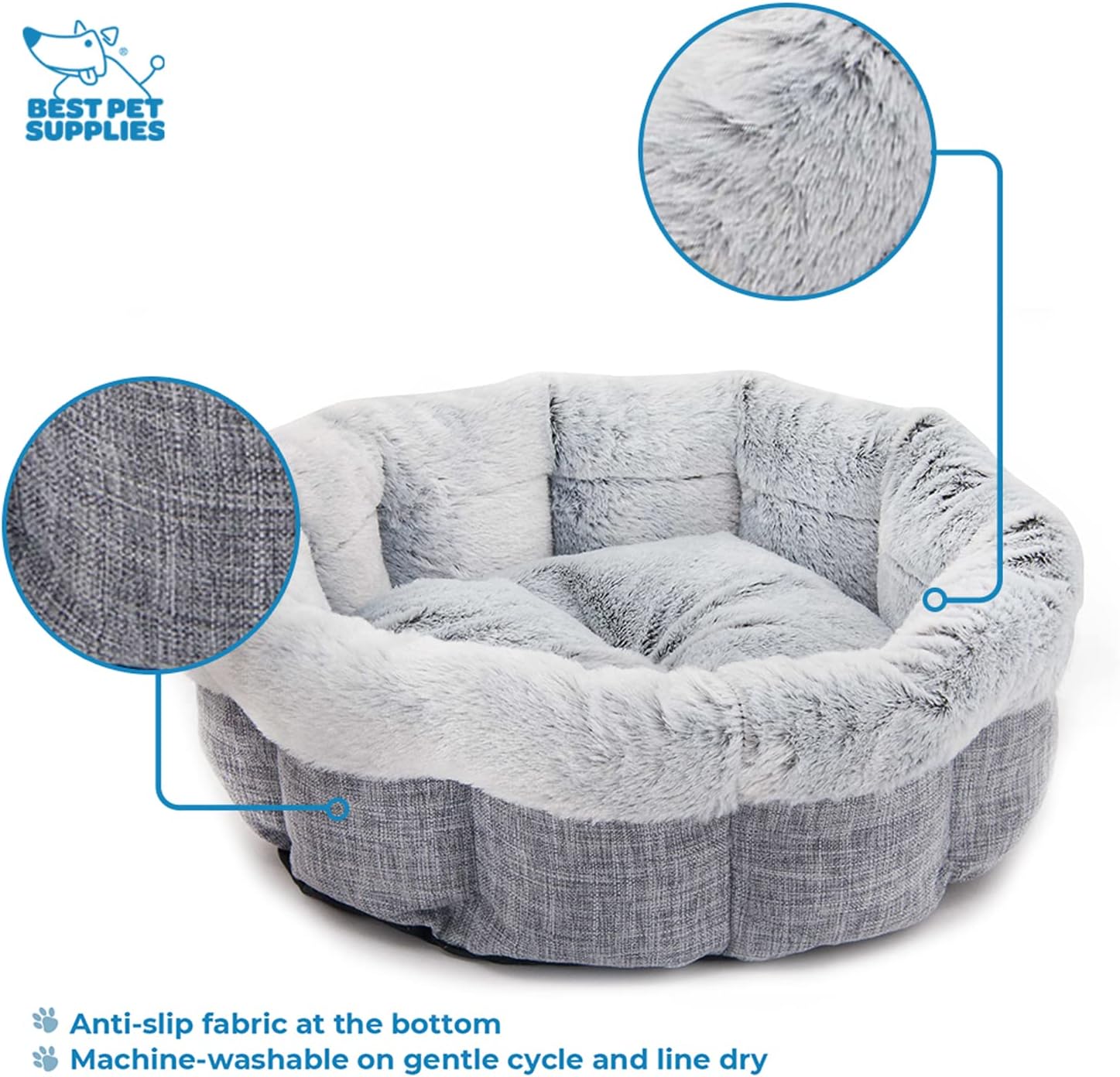 Best Pet Supplies - Cama suave para tienda de campaña para perros y gatos, pana beige, 19 x 19 x alto: 19 pulgadas 