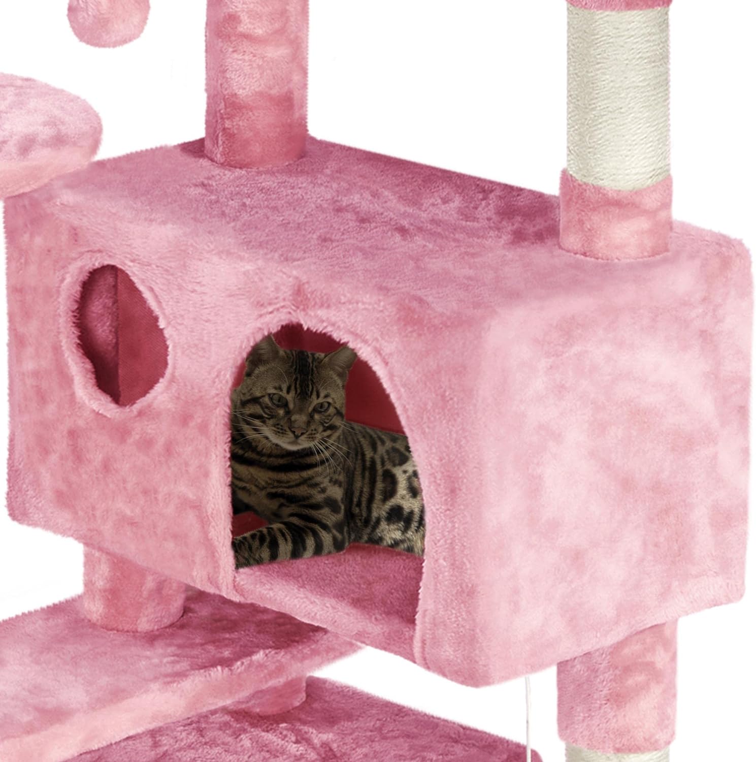 Yaheetech - Torre de árbol para gatos de 54 pulgadas, mueble de condominio, poste rascador para gatitos, casa de mascotas 