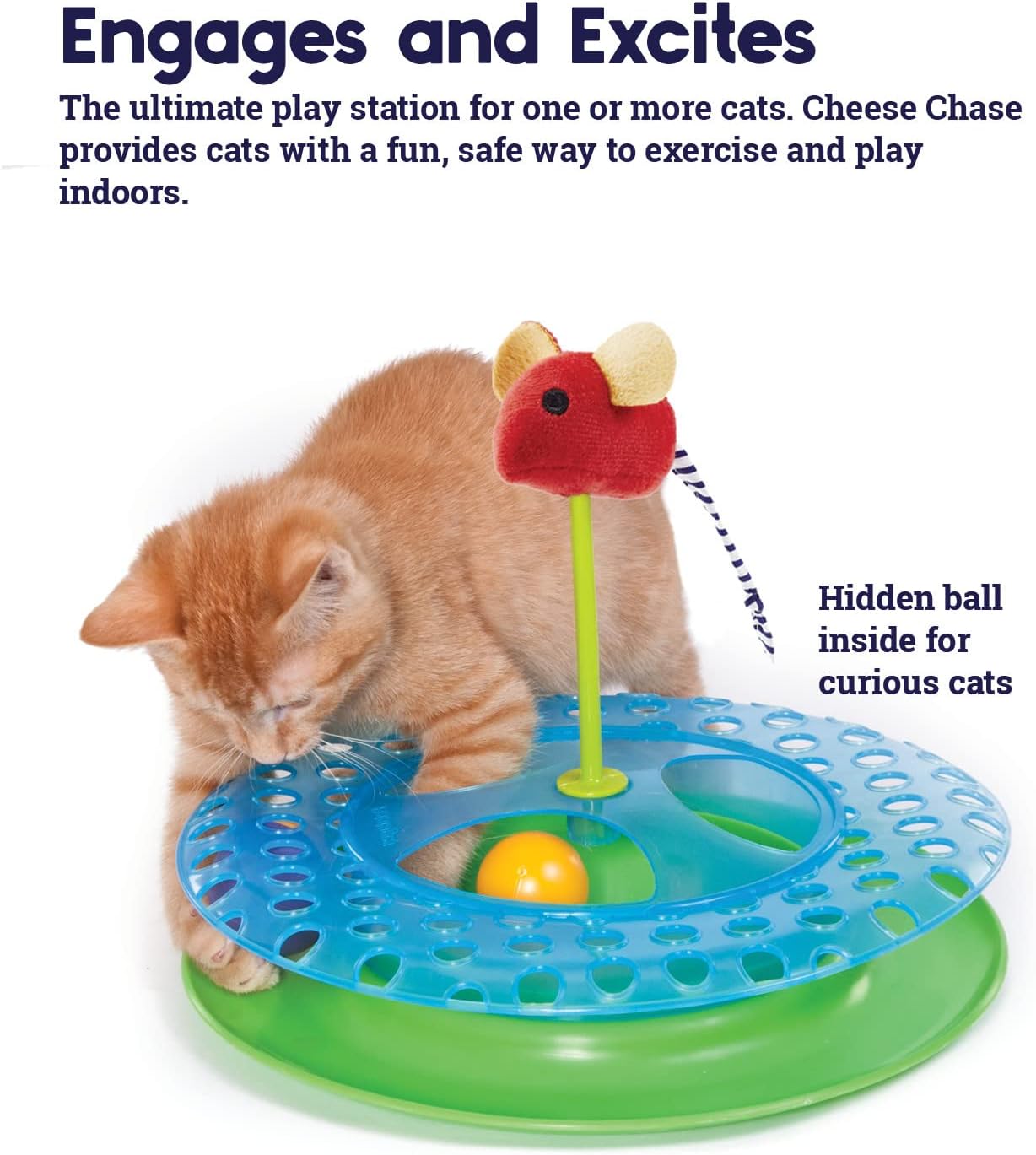 Catstages Chase Meowtain Juguete interactivo con pista para gatos de 4 niveles 