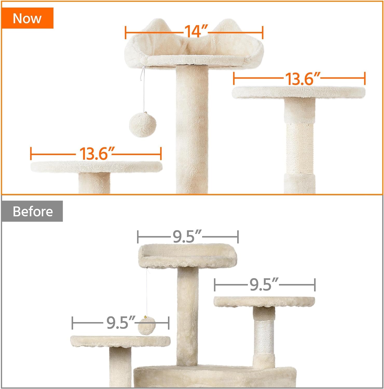 Yaheetech 54 Zoll Kratzbaum, Turm, Eigentumswohnungsmöbel, Kratzbaum für Kätzchen, Haustierhaus, Spielen 