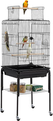 Yaheetech Open Top Rolling Parrot Bird Cage for Cockatiel Sun Parakeet Green Cheek Conure Mid-Sized Parrot Cage with Detachable Stand