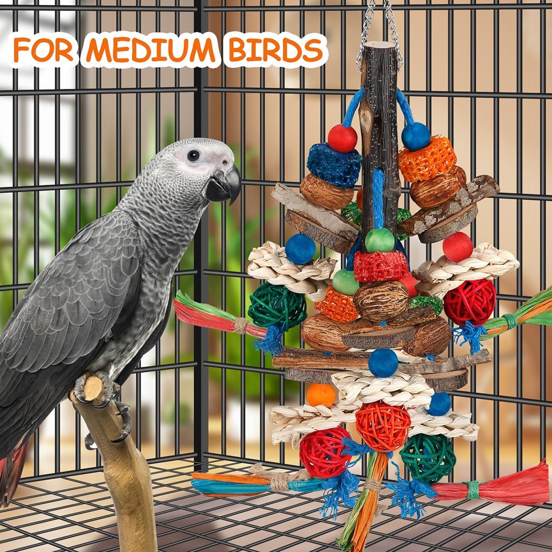 Bird Toys,Parrot Toys Exciting Chewing Fun for Parakeets,Cockatiels,Conures,Lovebirds,African Gray Cockatoos Amazon And Other Small Medium-Sized Parrot Natural Corn Cob Sturdy Nut Exercise The Beak