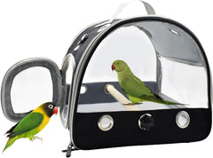 Bird Travel Carrier with Standing Perch,Lightweight Breathable Parrot Cage, Small Pet Carrier Bag with Shoulder Strap,Bird Rat Guinea Pig Squirrel Carrier (Green)