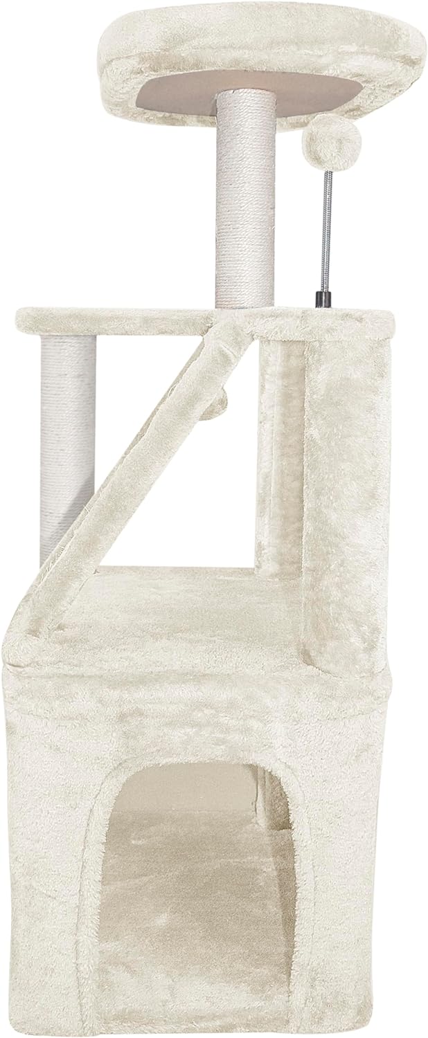 Xin Three Layer Cat Tree with Cat Condo and Two Hammocks,Grey