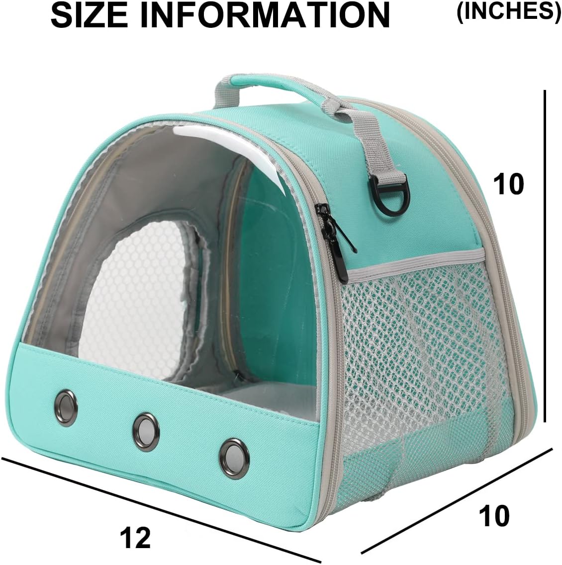 Belüftungstrage für Bartagamen, Meerschweinchen-Tragetasche, Meerschweinchen-Tragetasche für 2, Reptilien-Reisetrage für Eidechsen, Zuckergleiter, Igel, Ratten, Papageien, Vögel, von der Fluggesellschaft zugelassen, Schwarz 