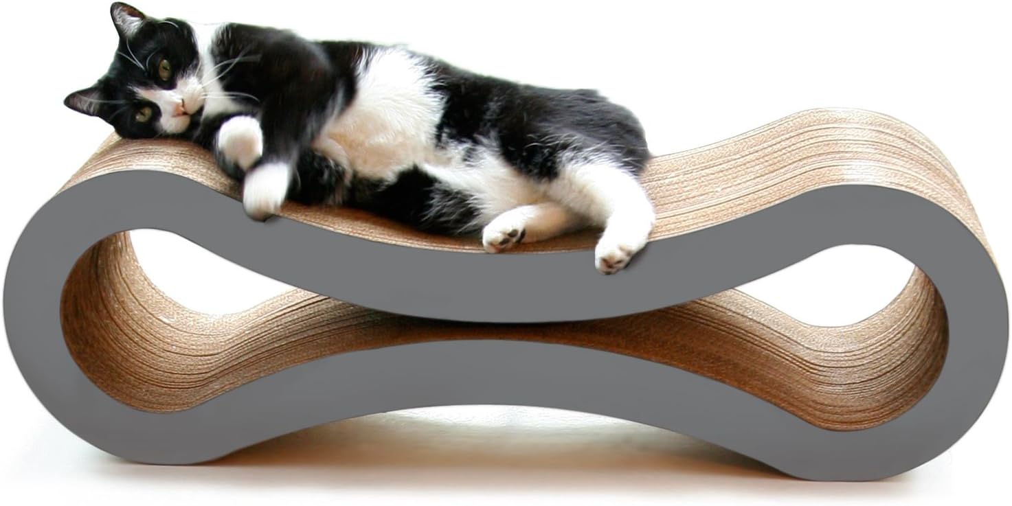 PetFusion Ultimate Cat Scratcher Lounge, wendbarer Infinity-Kratzer in mehreren Farben. Hergestellt aus recycelter Wellpappe, langlebig und langlebig. 1 Jahr Garantie 