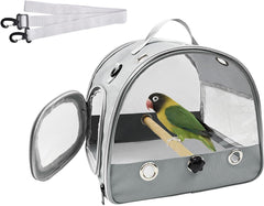 Bird Travel Carrier with Standing Perch,Lightweight Breathable Parrot Cage, Small Pet Carrier Bag with Shoulder Strap,Bird Rat Guinea Pig Squirrel Carrier (Green)