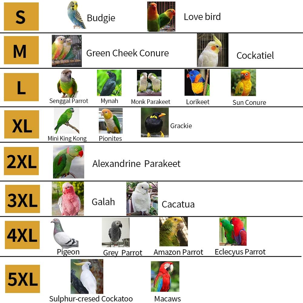 HEZHUO Papageien-Windel-Vogel-Fluganzug, Vogel-Kleidung, wasserdichtes Futter, Haustier-Vogelbedarf (5XL, rot) 