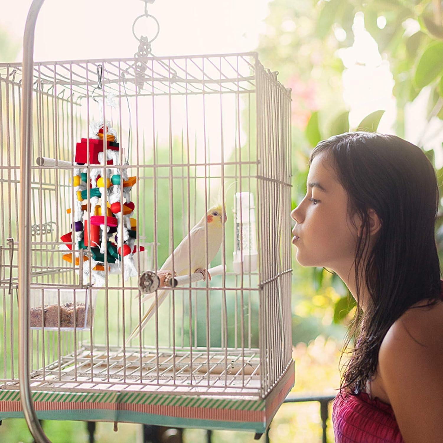 Rypet Juguete para masticar pájaros – Jaula para loros, juguetes para morder, bloque de madera, juguetes para loros y pájaros pequeños y medianos 