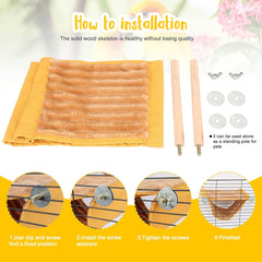 BWOGUE Winter Warm Bird Nest Bed Hanging Hammock Snuggle Hut Parrot House Tent Toy Bird Cage Perch for Parakeet Budgies Cockatiels Lovebird Cockatoo Finch Hamster Chinchilla Guinea Pig(Medium, Yellow)