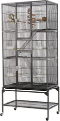 Yaheetech 69-Inch Extra Large Bird Cage Metal Parrot Cage for Mid-Sized Parrots Cockatiels Conures Parakeets Lovebirds Budgie Finch, Black