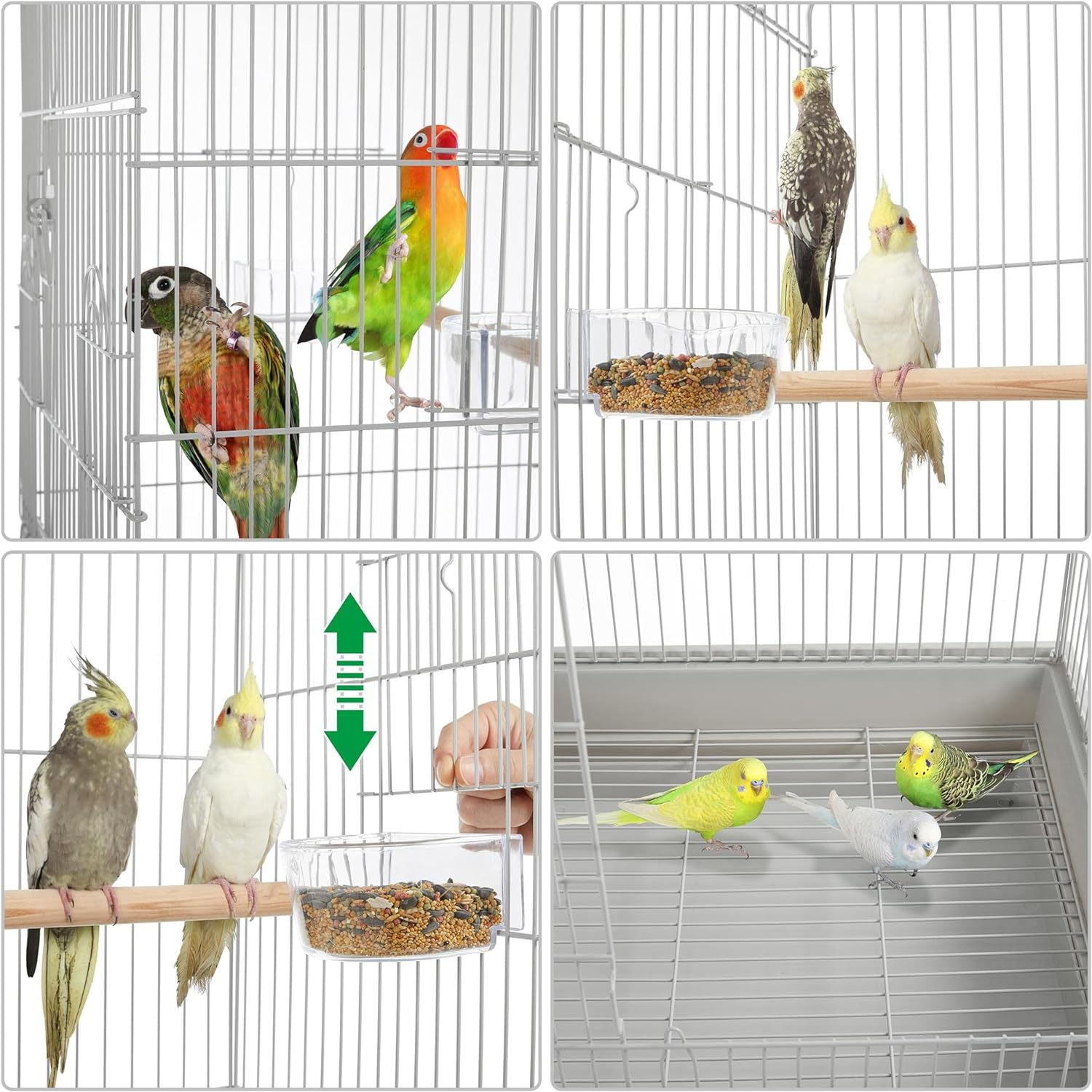 Yaheetech Open Top Rolling Parrot Bird Cage for Cockatiel Sun Parakeet Green Cheek Conure Mid-Sized Parrot Cage with Detachable Stand