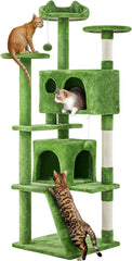 Yaheetech - Torre de árbol para gatos de 54 pulgadas, mueble de condominio, poste rascador para gatitos, casa de mascotas 