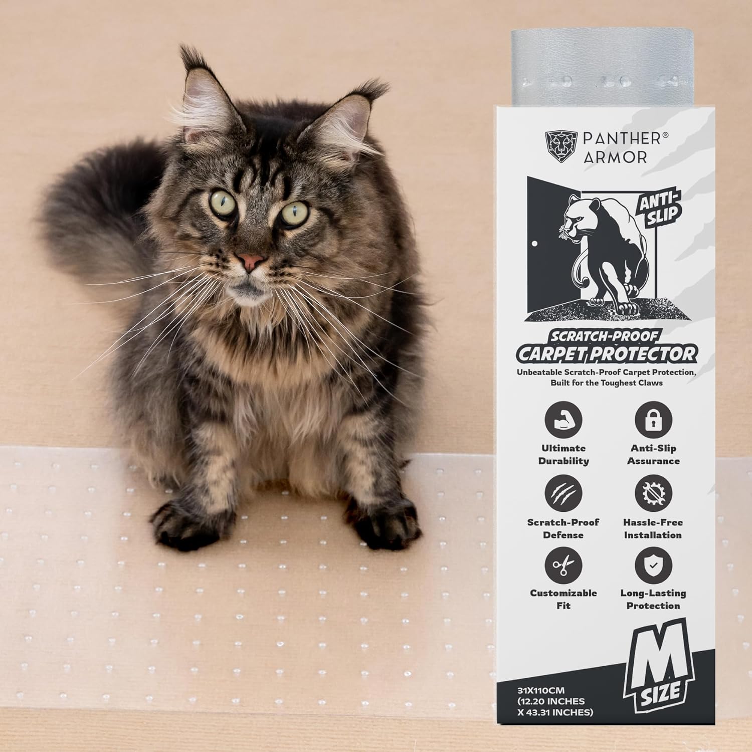 Panther Armor Paquete de 12 protectores de muebles contra rasguños de gatos - Protectores de sofá antigatos - Cinta disuasoria de entrenamiento para rascar las esquinas del sofá 