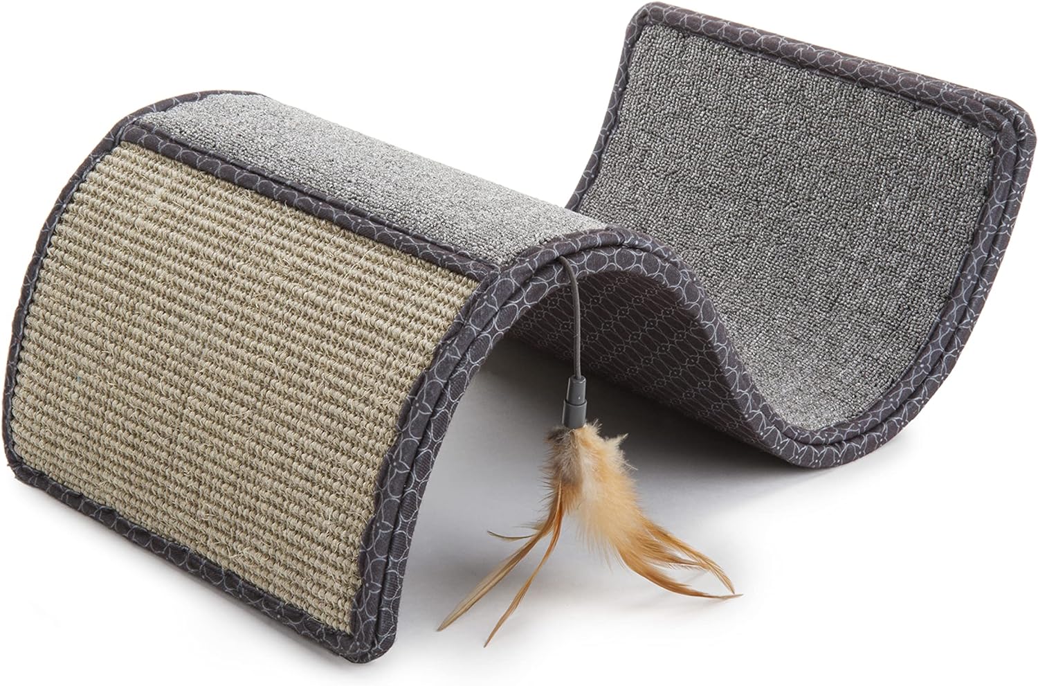 SmartyKat Rampa rascadora para gatos con ángulo de sisal, incluye hierba gatera, natural, talla única 