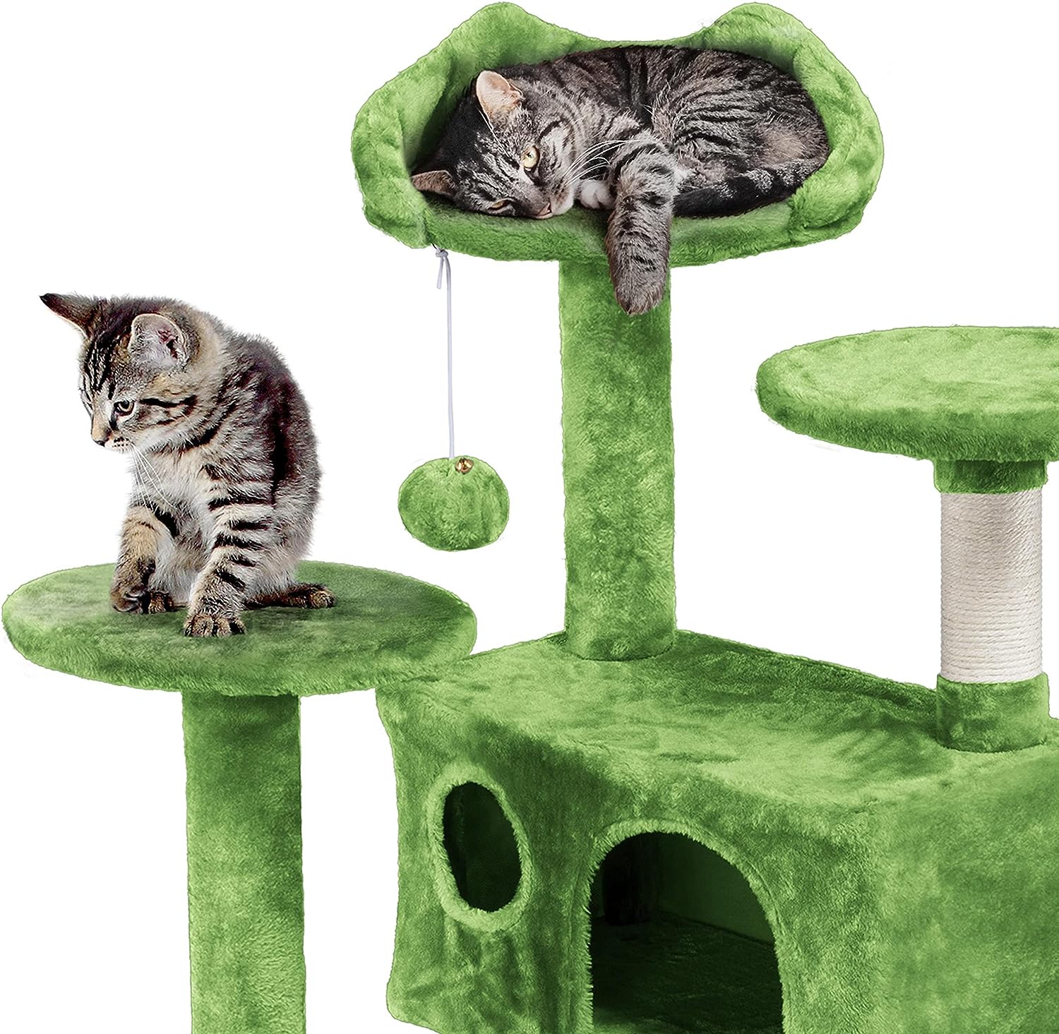 Yaheetech - Torre de árbol para gatos de 54 pulgadas, mueble de condominio, poste rascador para gatitos, casa de mascotas 